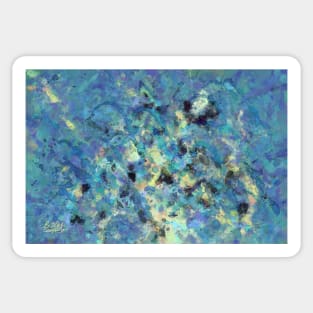 Abstract Distorted Teal Painting Sticker